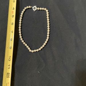Beautiful large bead silver necklace